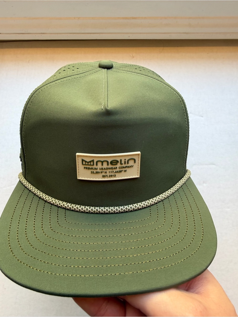 Melin Olive Rope-Trim Snapback Hat - Melin